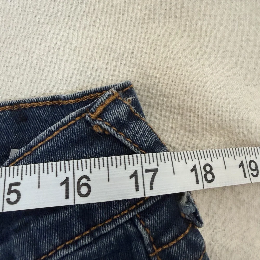 True Religion Ricky Relaxed Straight Jeans Mens 36x32 Blue Flap Stretch Denim